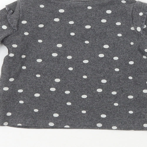 NEXT Boys Grey Polka Dot Cotton Pullover Jumper Size 3-6 Months