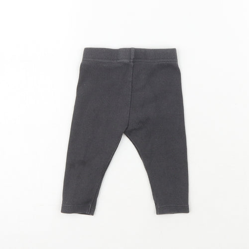 Marks & Spencer Girls Grey  Cotton Sweatpants Leggings Size 3-6 Months