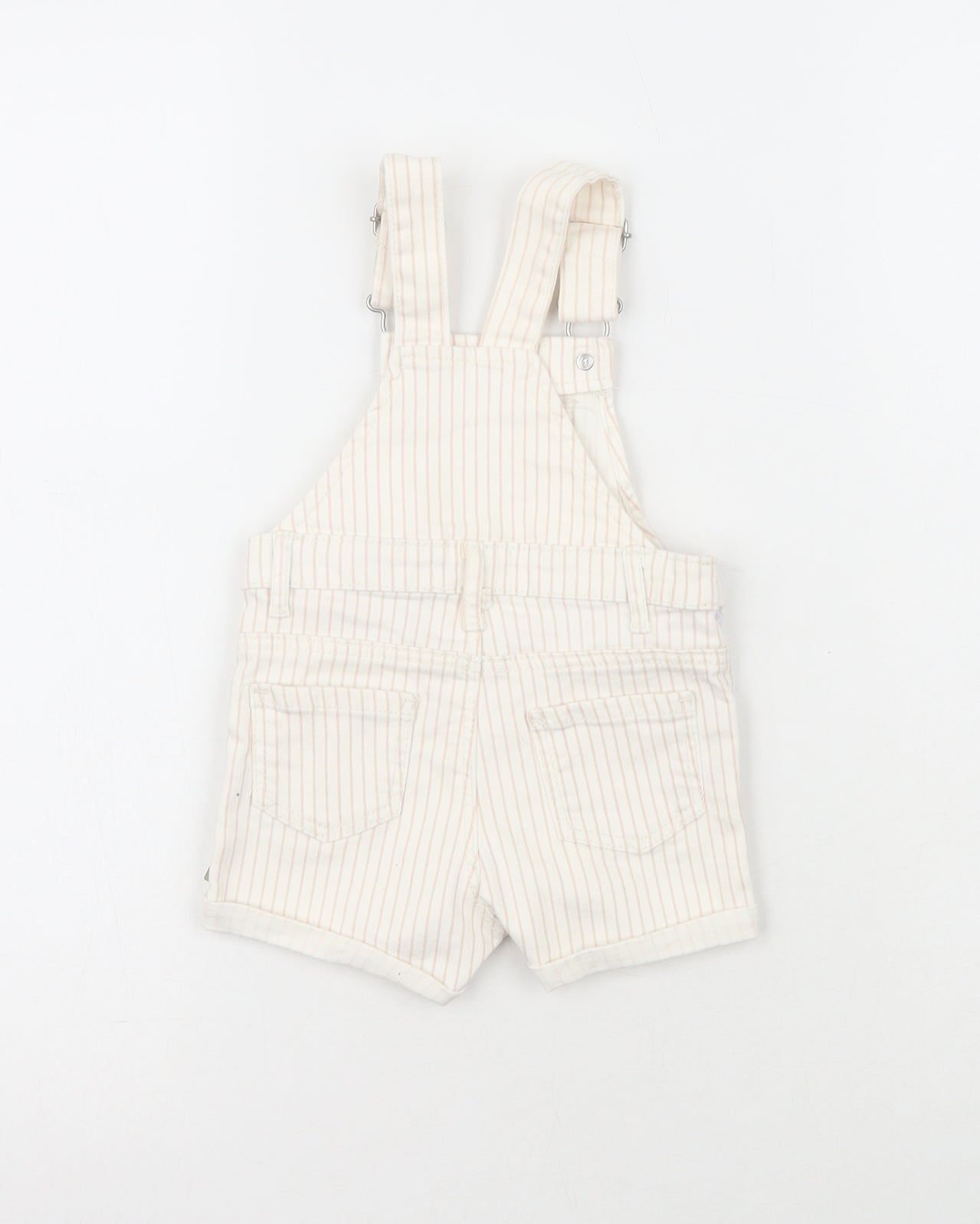 Atmosphere Girls Beige Striped  Dungaree One-Piece Size 6-9 Months