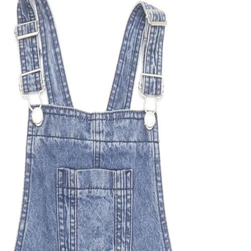Denim & Co. Girls Blue  Cotton Dungaree One-Piece Size 10-11 Years