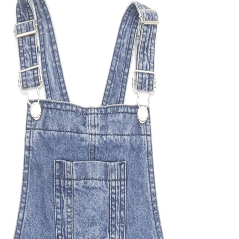 Denim & Co. Girls Blue  Cotton Dungaree One-Piece Size 10-11 Years