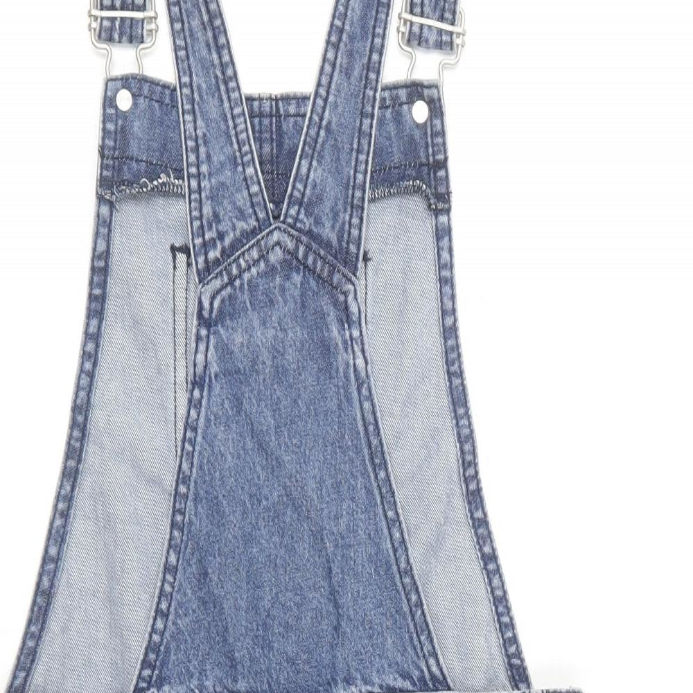 Denim & Co. Girls Blue  Cotton Dungaree One-Piece Size 10-11 Years