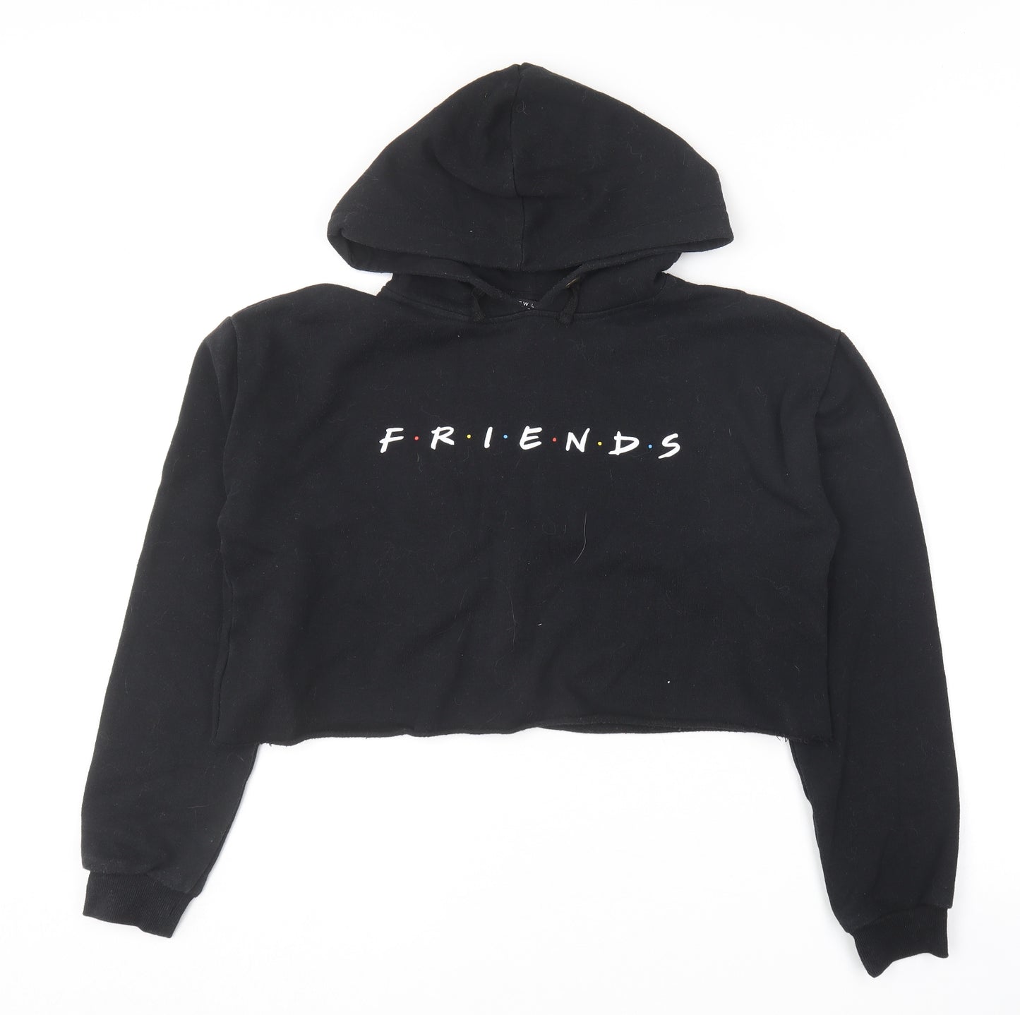 New Look Girls Black  Polyester Pullover Hoodie Size 14-15 Years   - Friends