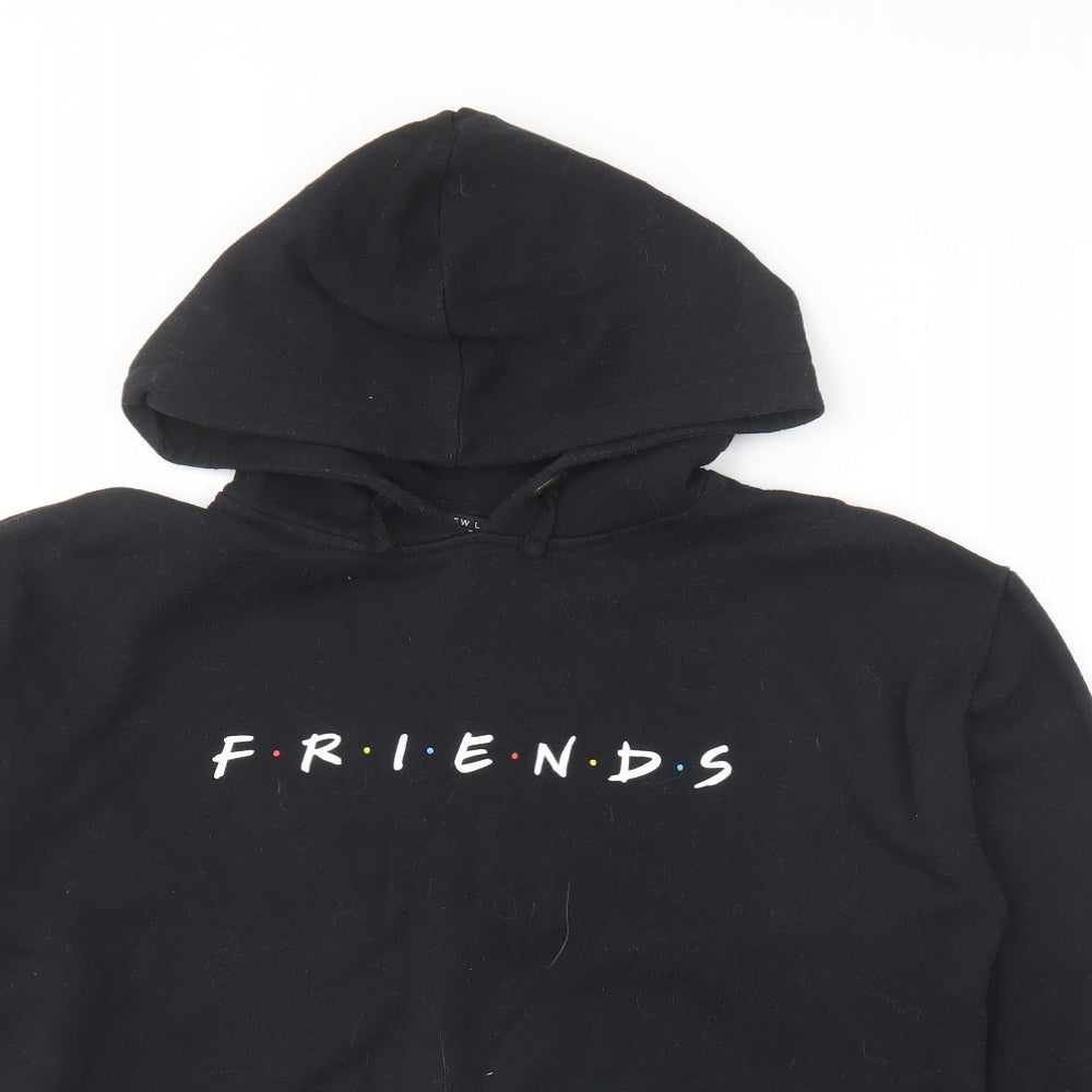 New Look Girls Black  Polyester Pullover Hoodie Size 14-15 Years   - Friends
