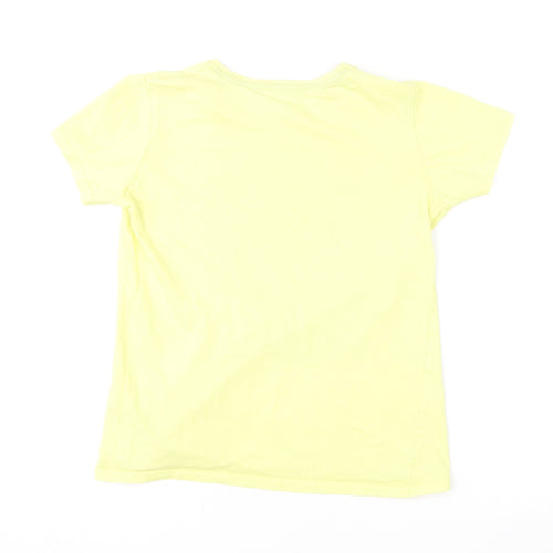Dunnes Stores Boys Yellow  Cotton Basic T-Shirt Size 10-11 Years Round Neck  - Surfing