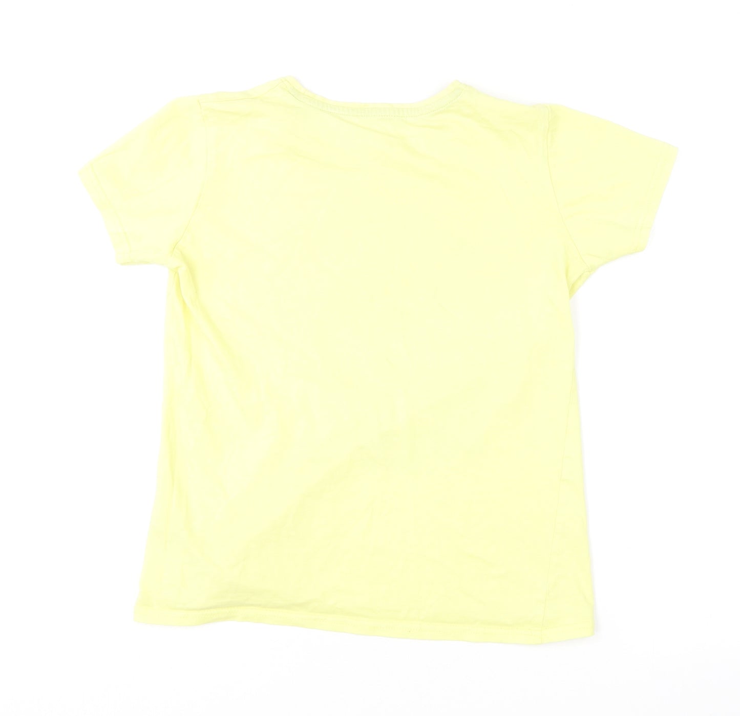 Dunnes Stores Boys Yellow  Cotton Basic T-Shirt Size 10-11 Years Round Neck  - Surfing