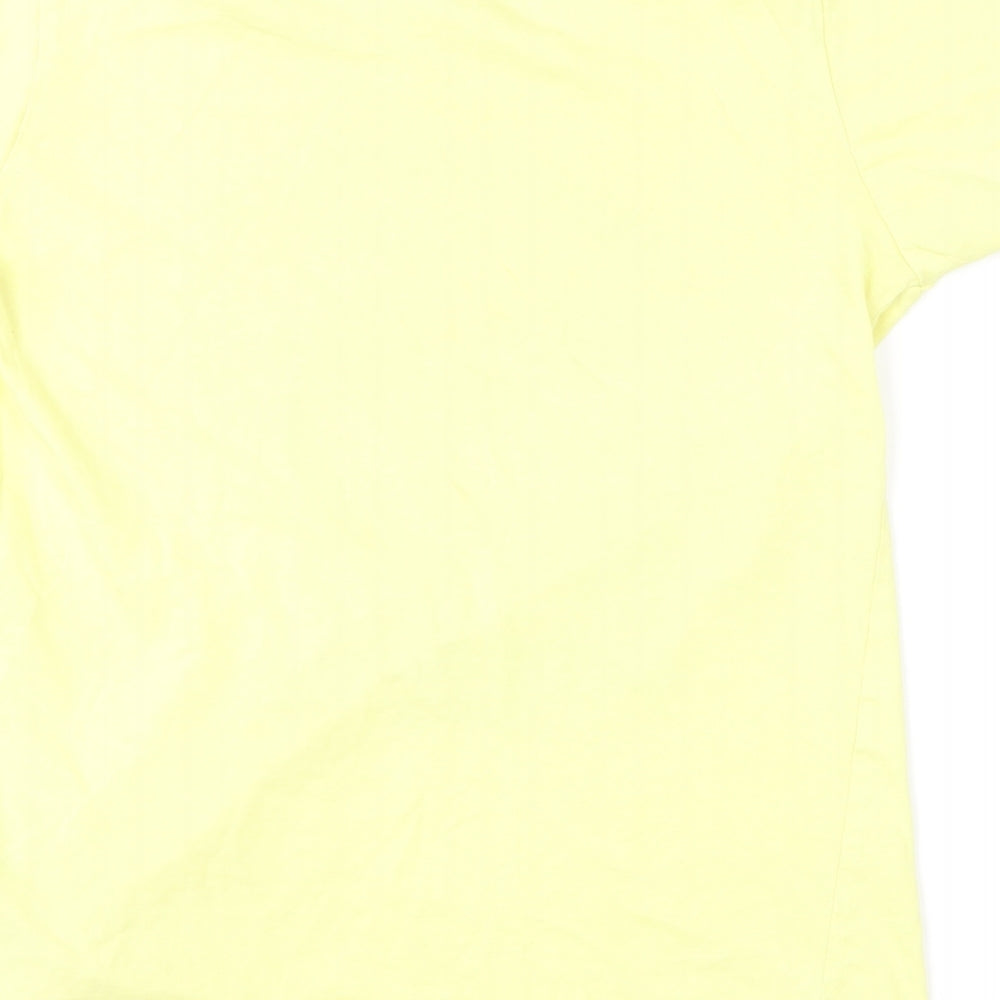 Dunnes Stores Boys Yellow  Cotton Basic T-Shirt Size 10-11 Years Round Neck  - Surfing