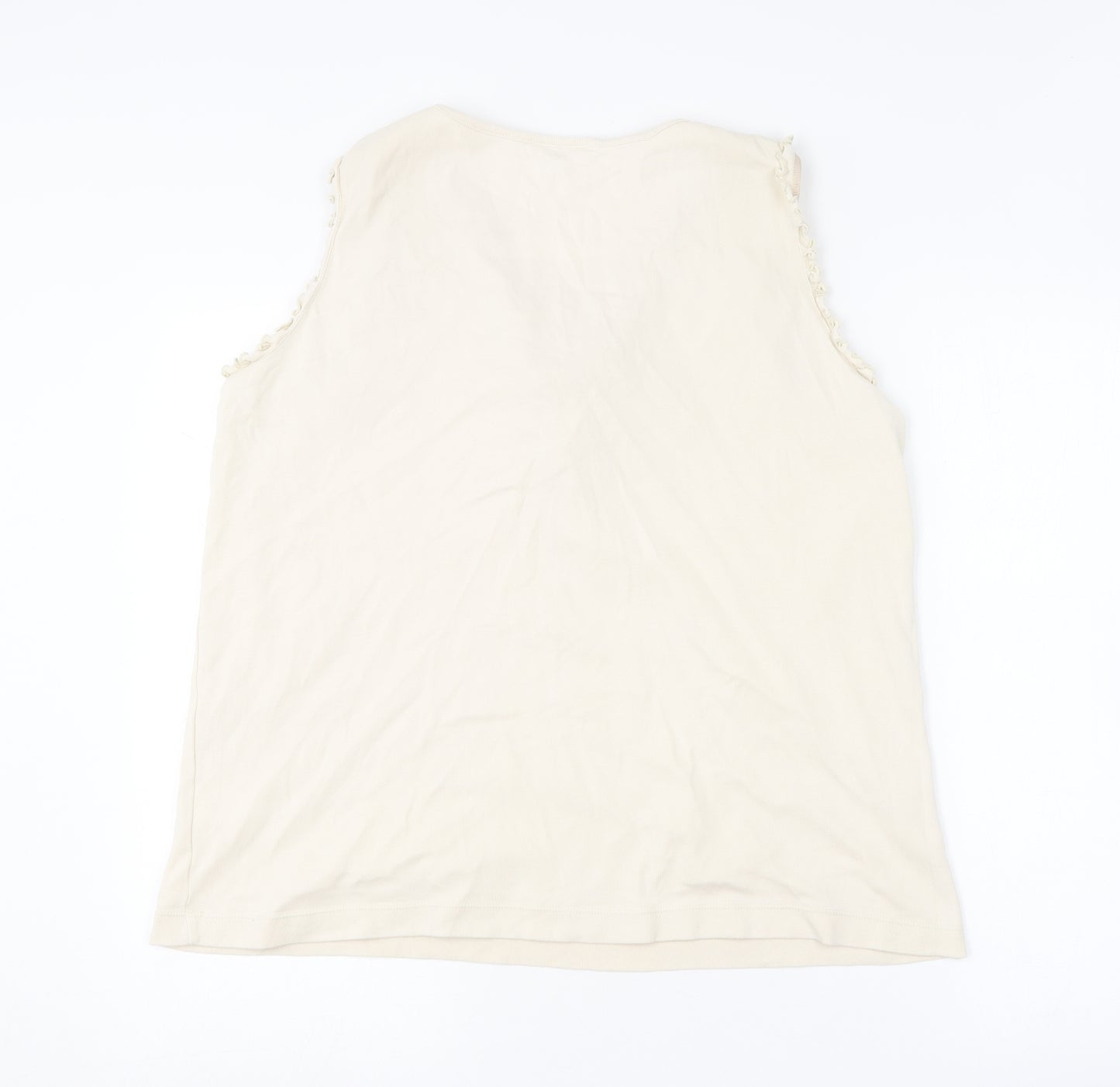 Agenda Womens Beige  Cotton Basic Tank Size 22 Round Neck