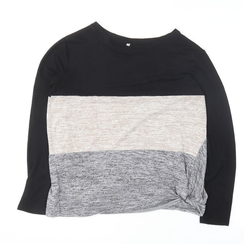 Preworn Womens Black Round Neck  Cotton Pullover Jumper Size M