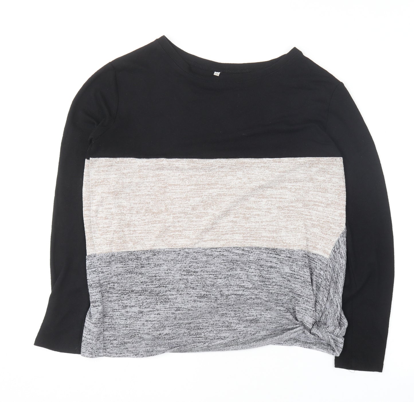 Preworn Womens Black Round Neck  Cotton Pullover Jumper Size M