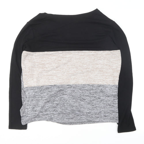 Preworn Womens Black Round Neck  Cotton Pullover Jumper Size M