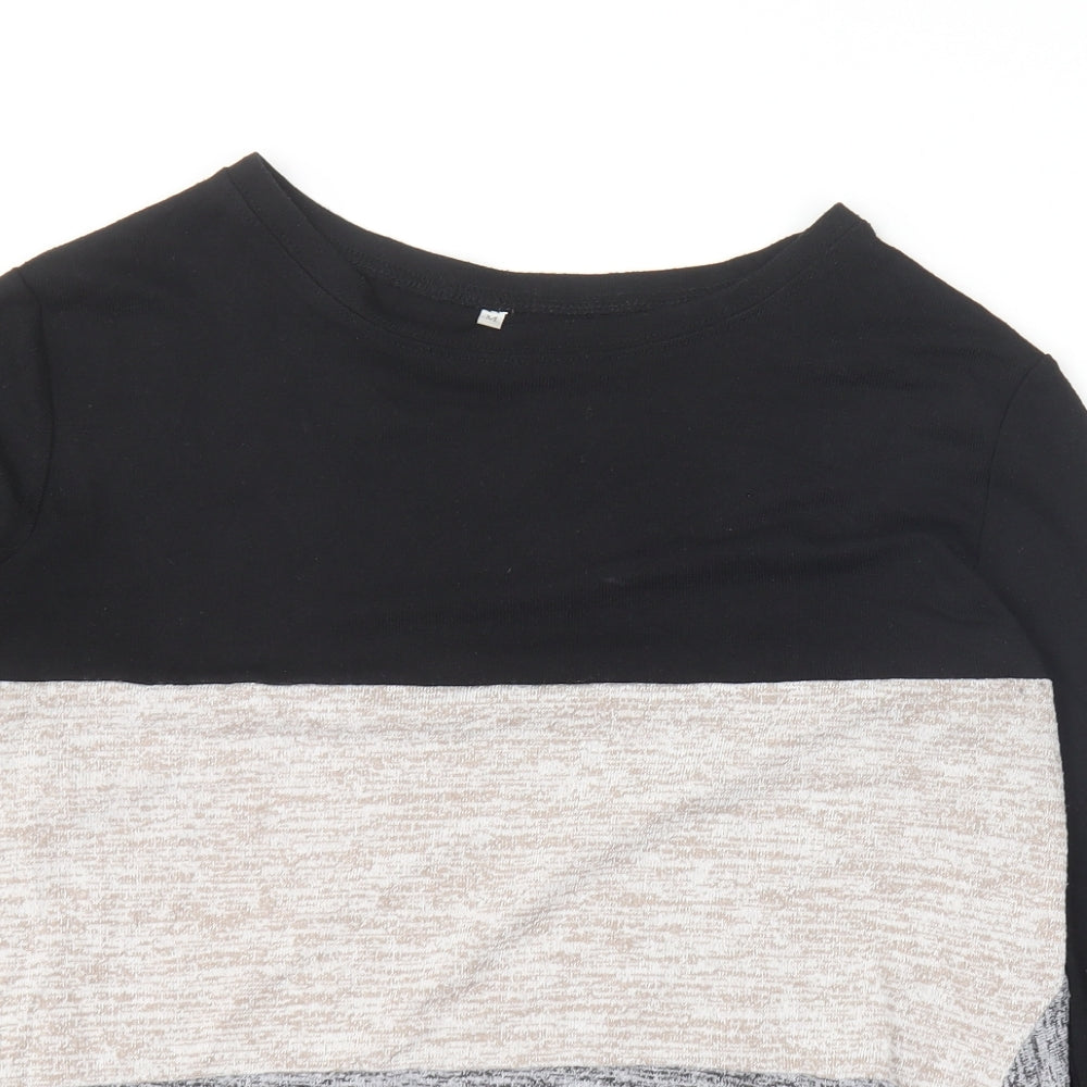 Preworn Womens Black Round Neck  Cotton Pullover Jumper Size M