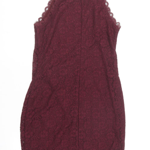 New Look Womens Purple  Cotton Bodycon  Size 14  Square Neck
