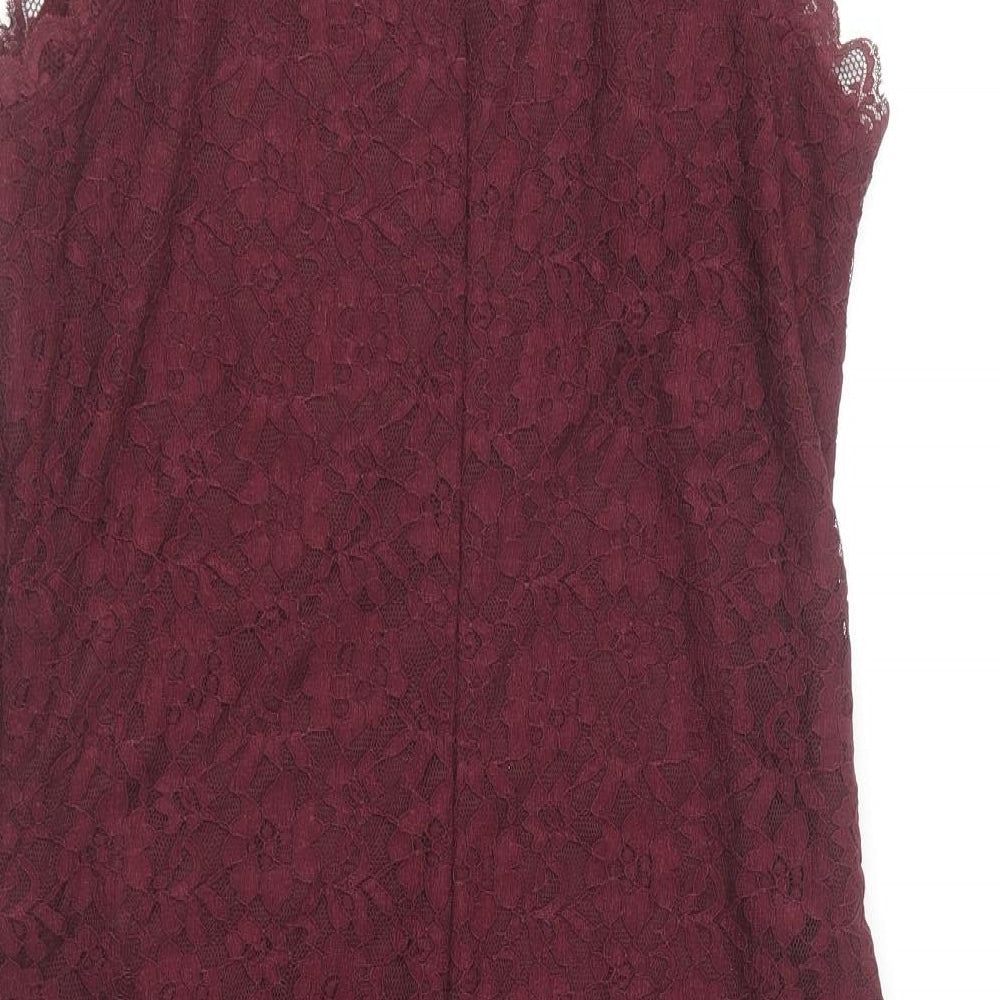 New Look Womens Purple  Cotton Bodycon  Size 14  Square Neck