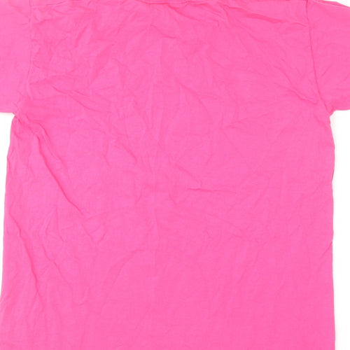 Fruit of the Loom Womens Pink  Cotton Basic T-Shirt Size M Round Neck - Pretty Pink Charity