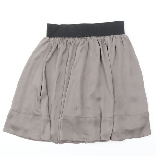 H&M Womens Grey  Polyester Skater Skirt Size 8