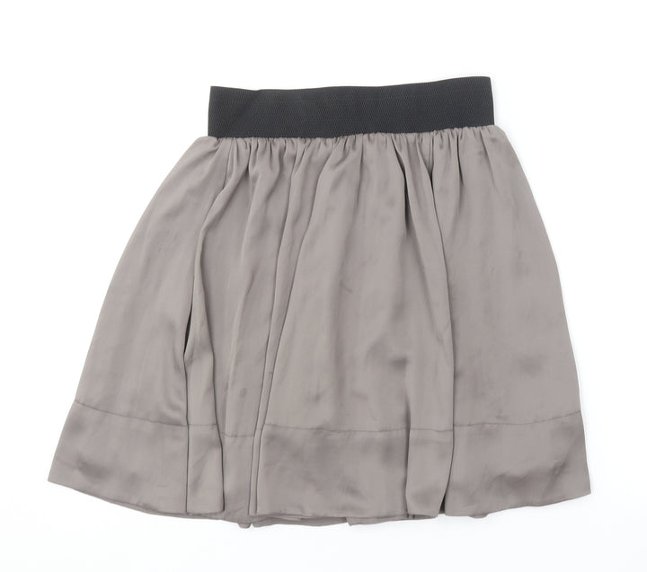 H&M Womens Grey Polyester Skater Skirt Size 8