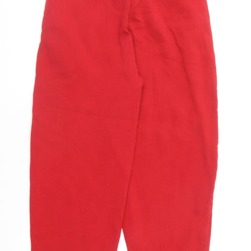Primark Womens Red  Cotton Jogger Trousers Size XS L26 in Regular