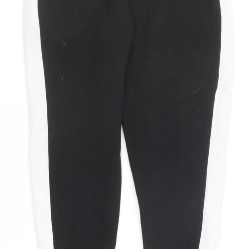 boohoo MAN Mens Black  Cotton Jogger Trousers Size M L29 in Regular