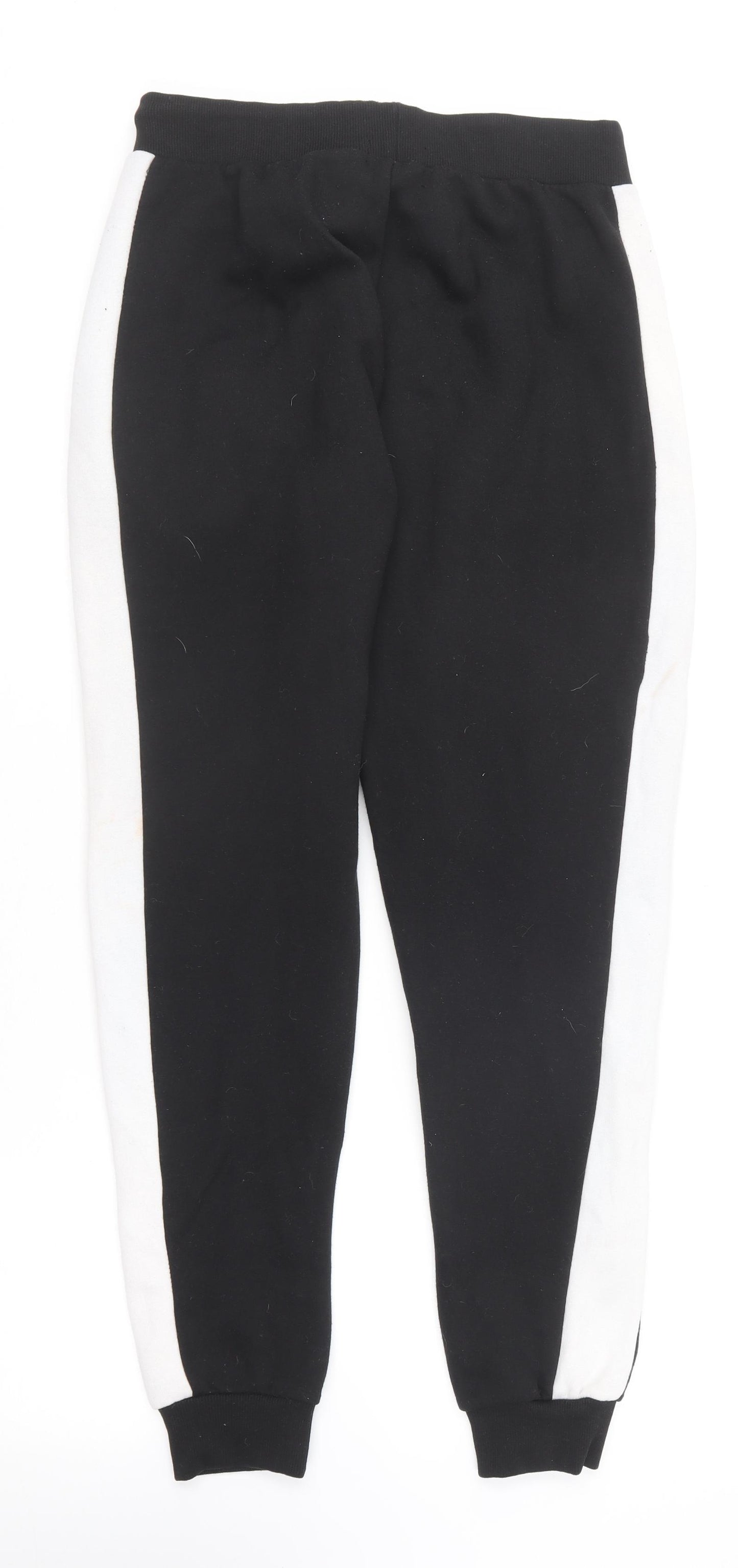 boohoo MAN Mens Black  Cotton Jogger Trousers Size M L29 in Regular