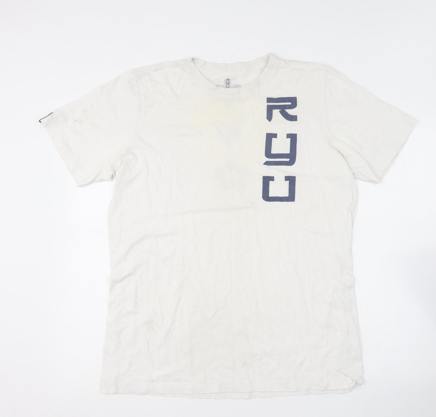 Respect Your Universe Mens White  Cotton  T-Shirt Size L Round Neck