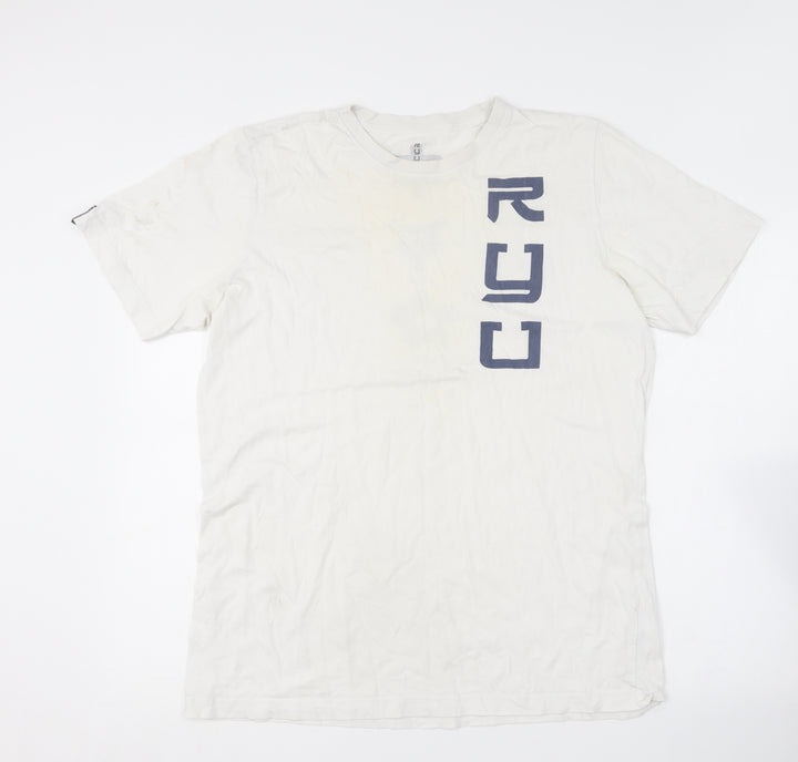 Respect Your Universe Mens White  Cotton  T-Shirt Size L Round Neck