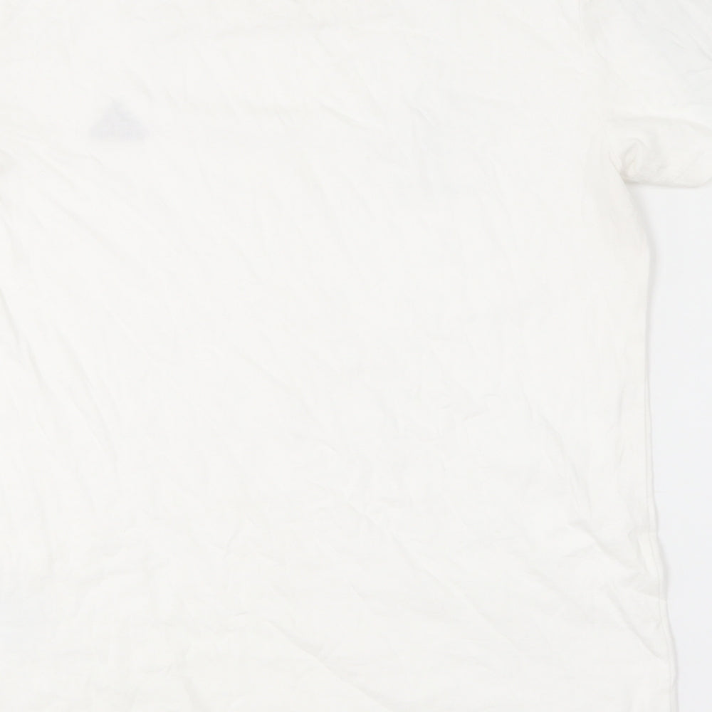 adidas Womens White  Cotton Basic T-Shirt Size 12 Round Neck - UEFA Super Cup
