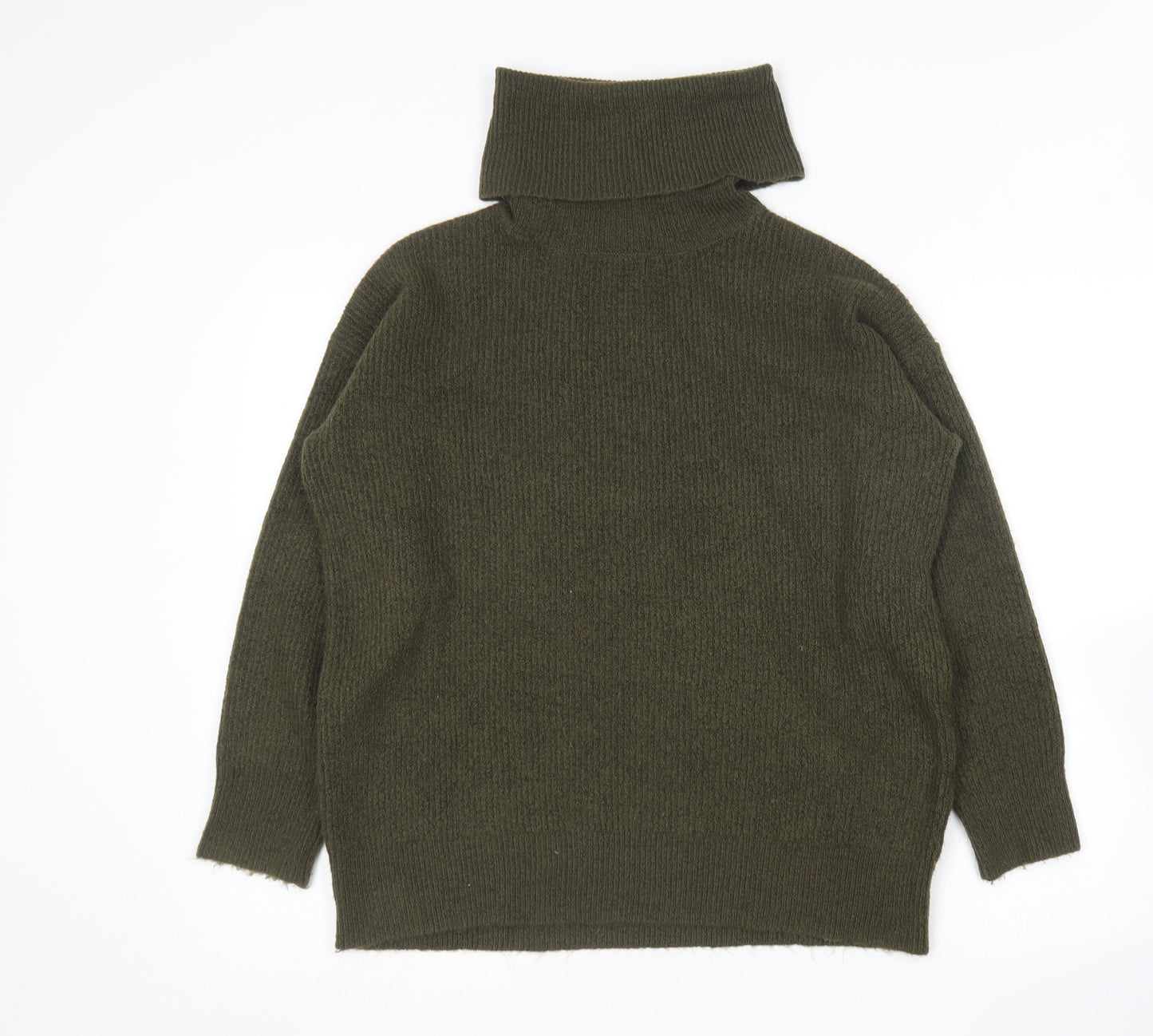 New Look Womens Green Roll Neck  Acrylic Pullover Jumper Size S