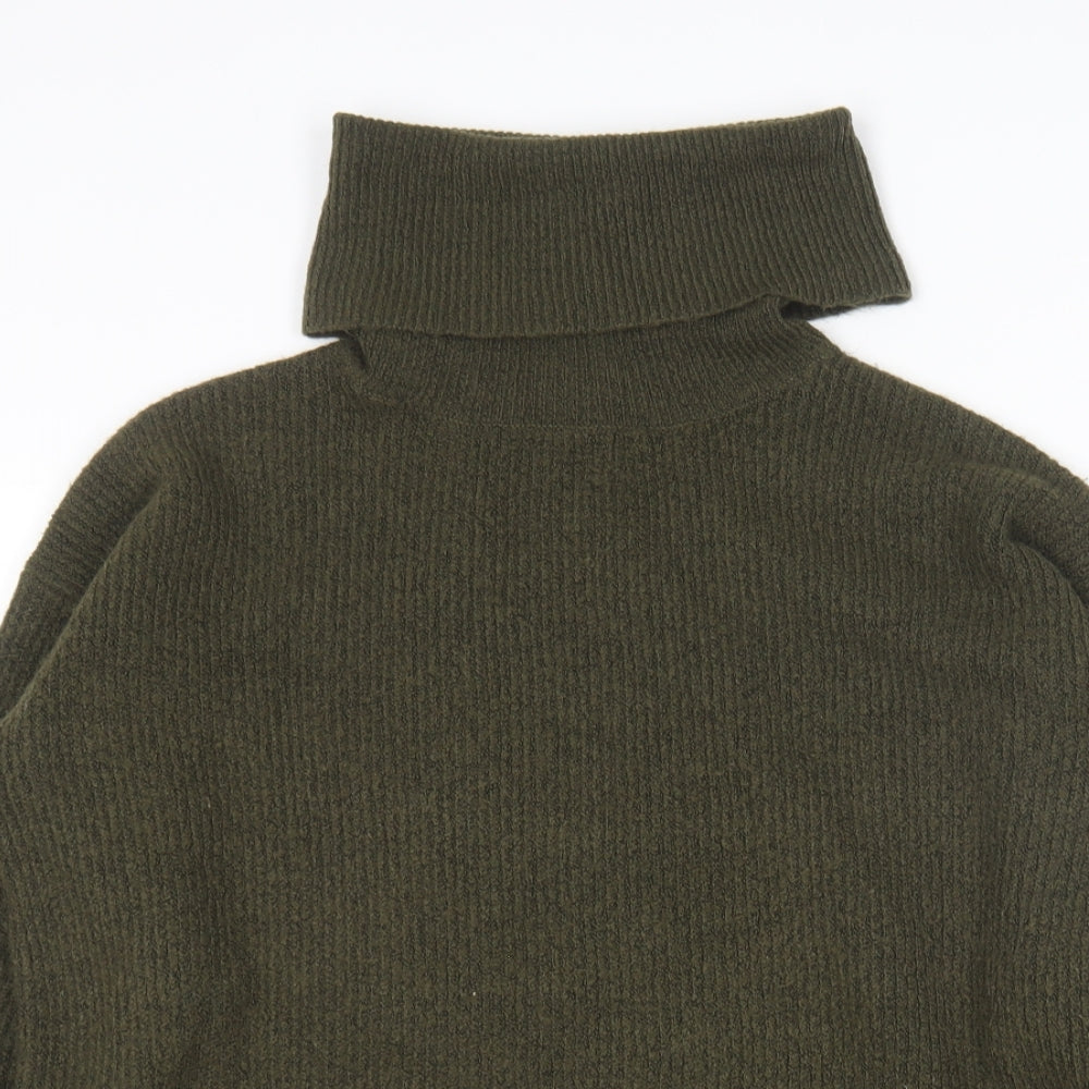 New Look Womens Green Roll Neck  Acrylic Pullover Jumper Size S