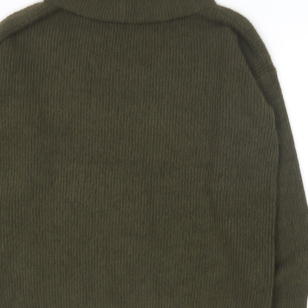 New Look Womens Green Roll Neck  Acrylic Pullover Jumper Size S