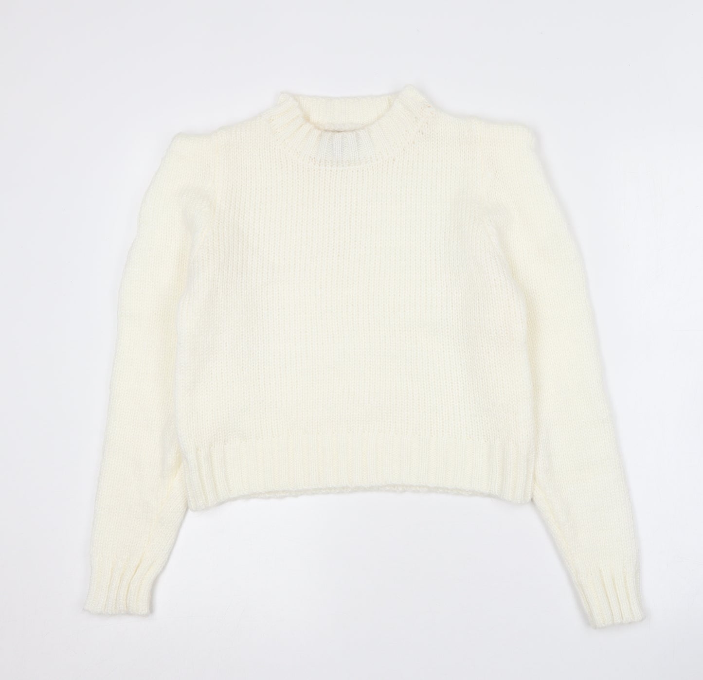 QED London Womens Ivory Crew Neck  Cotton Pullover Jumper Size 14