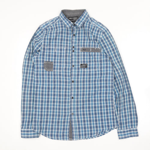 Core Series Mens Blue Plaid Cotton  Button-Up Size S Collared