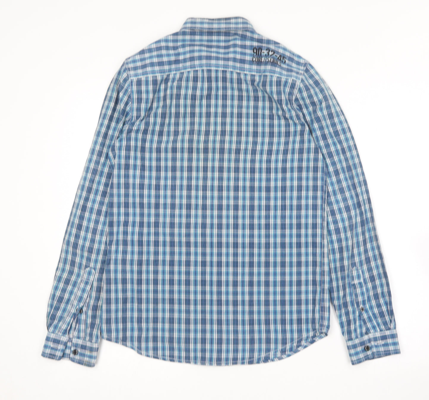 Core Series Mens Blue Plaid Cotton  Button-Up Size S Collared