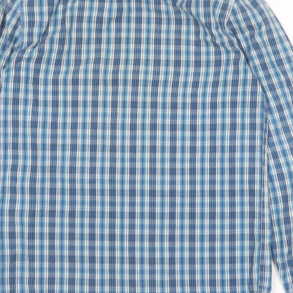 Core Series Mens Blue Plaid Cotton  Button-Up Size S Collared