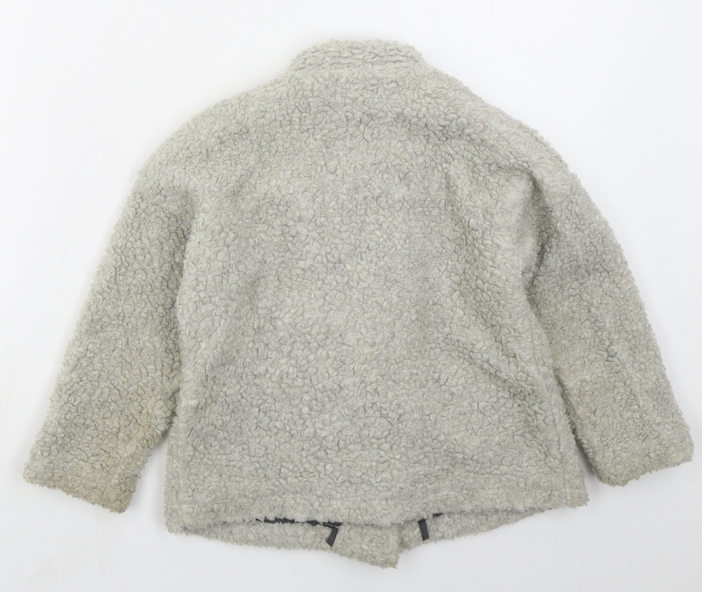 Zara Girls Grey   Basic Coat Coat Size 5-6 Years  Button