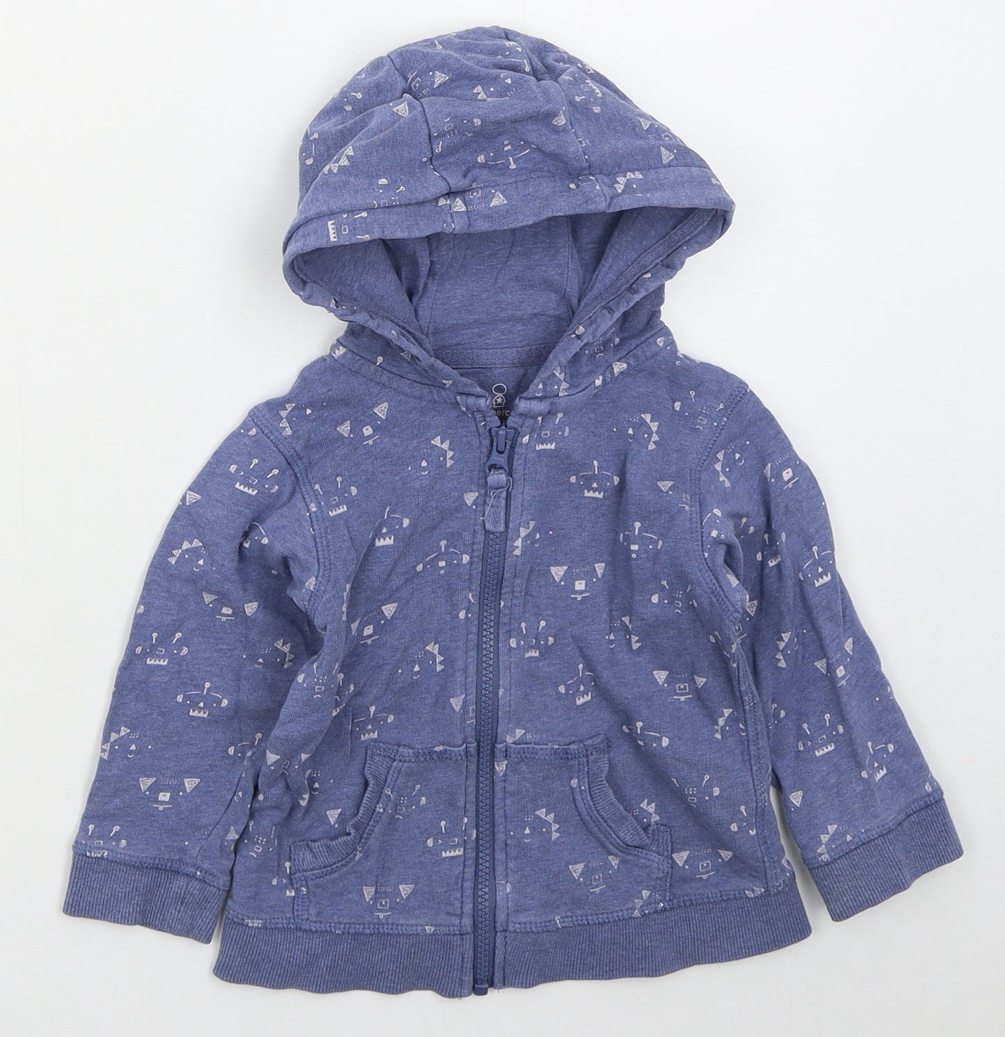 Mothercare Boys Blue   Jacket  Size 18-24 Months   Zip - Monster Faces