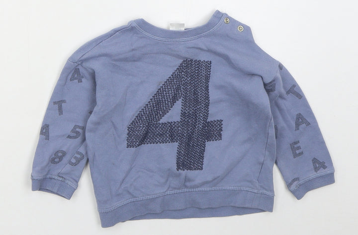 H&M Boys Blue  Cotton Pullover Sweatshirt Size 2 Years  Pullover - 4