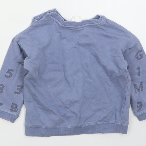 H&M Boys Blue  Cotton Pullover Sweatshirt Size 2 Years  Pullover - 4