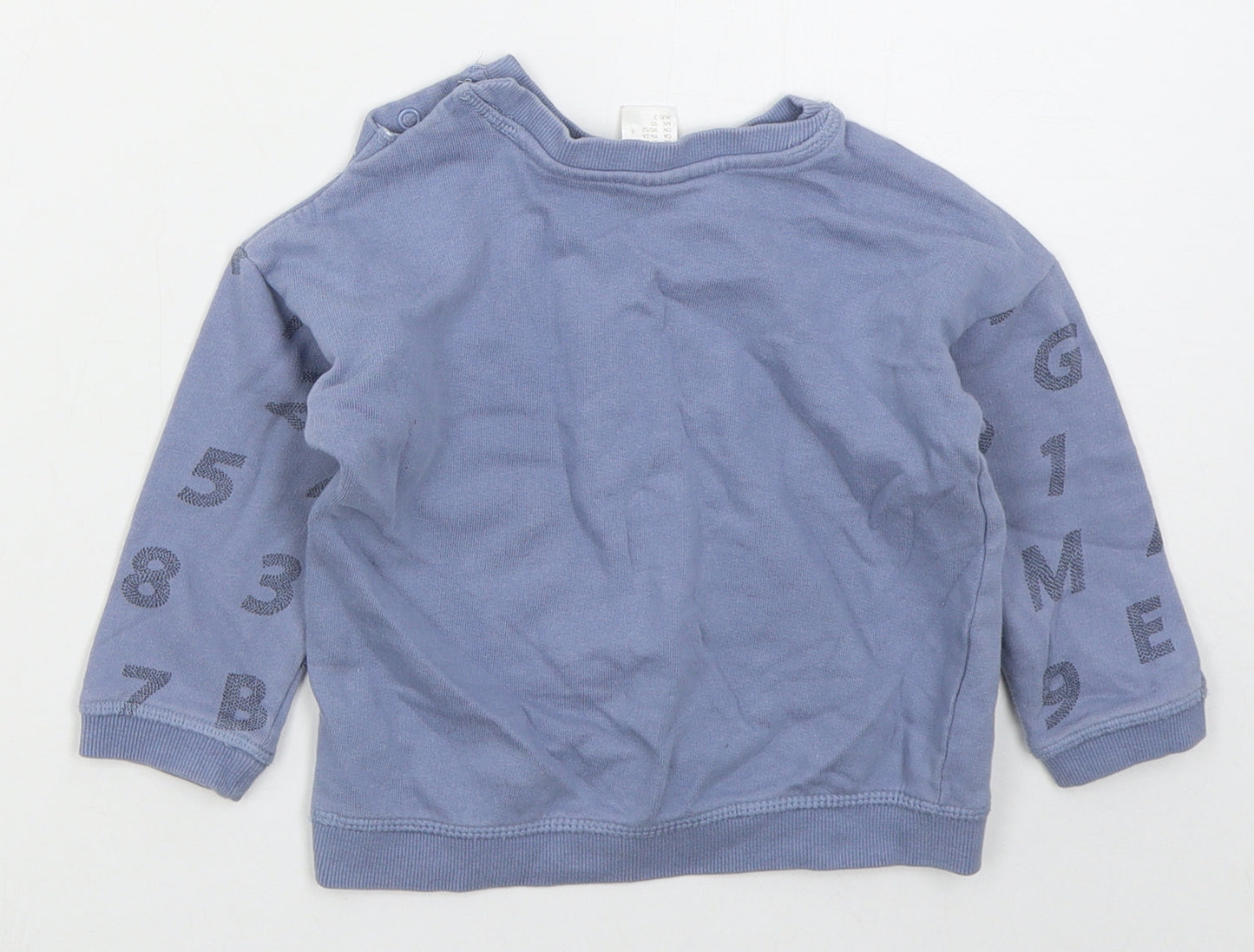 H&M Boys Blue  Cotton Pullover Sweatshirt Size 2 Years  Pullover - 4