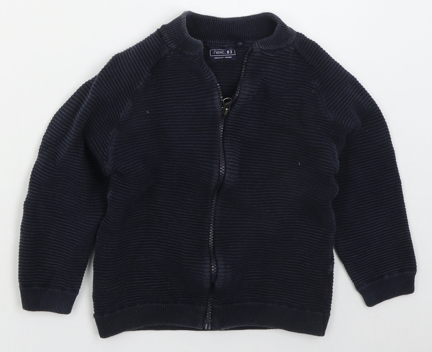NEXT Boys Blue Crew Neck  Cotton Full Zip Jumper Size 6 Years  Zip