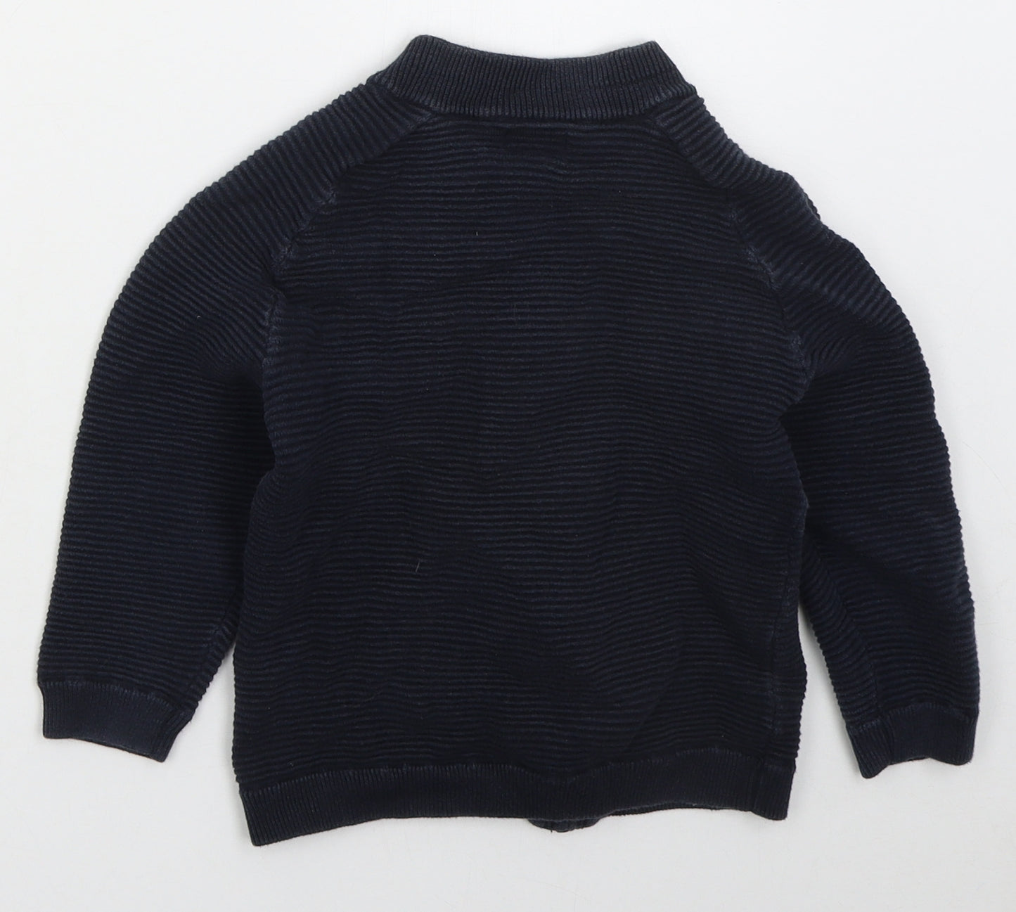 NEXT Boys Blue Crew Neck  Cotton Full Zip Jumper Size 6 Years  Zip