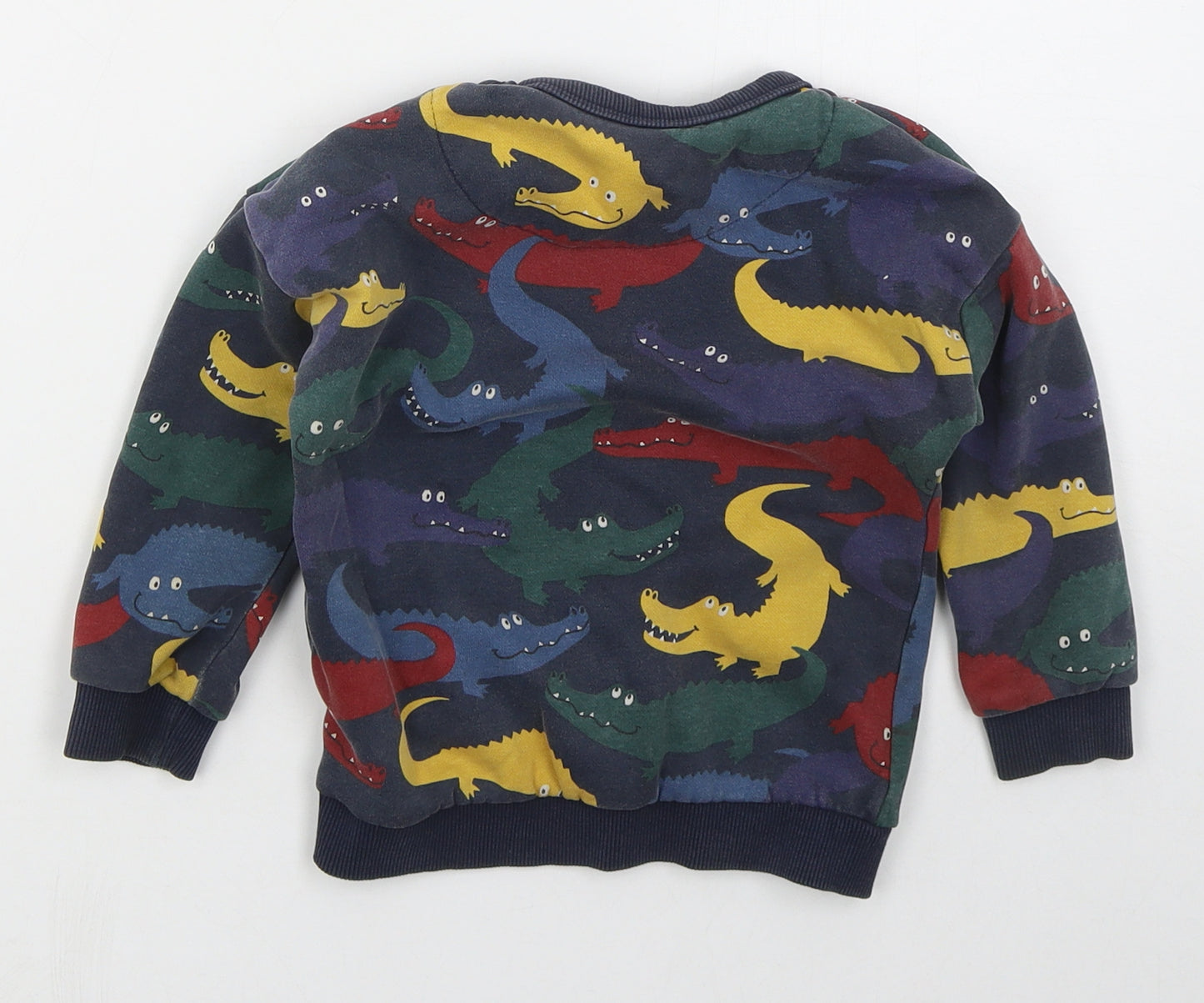 TU Boys Blue  Cotton Basic T-Shirt Size 18-24 Months Crew Neck Pullover - Crocodiles