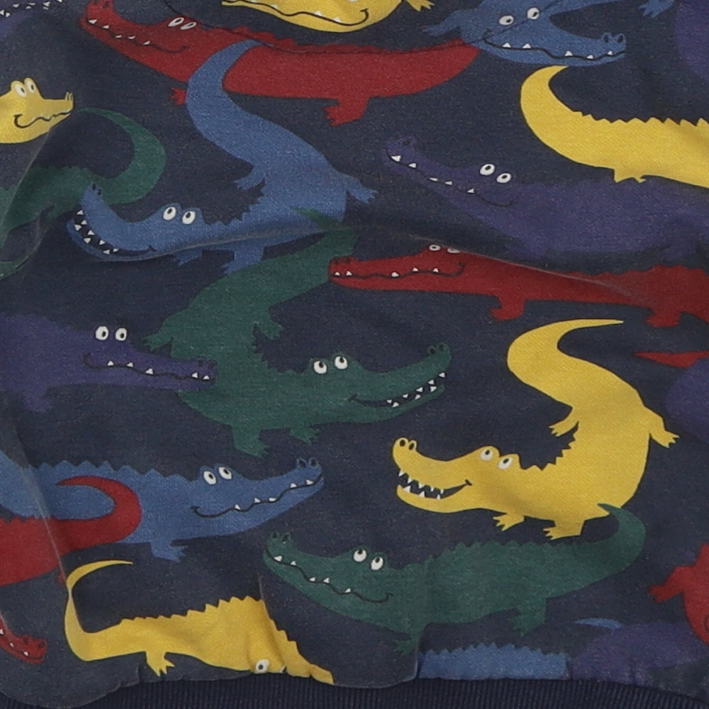 TU Boys Blue  Cotton Basic T-Shirt Size 18-24 Months Crew Neck Pullover - Crocodiles