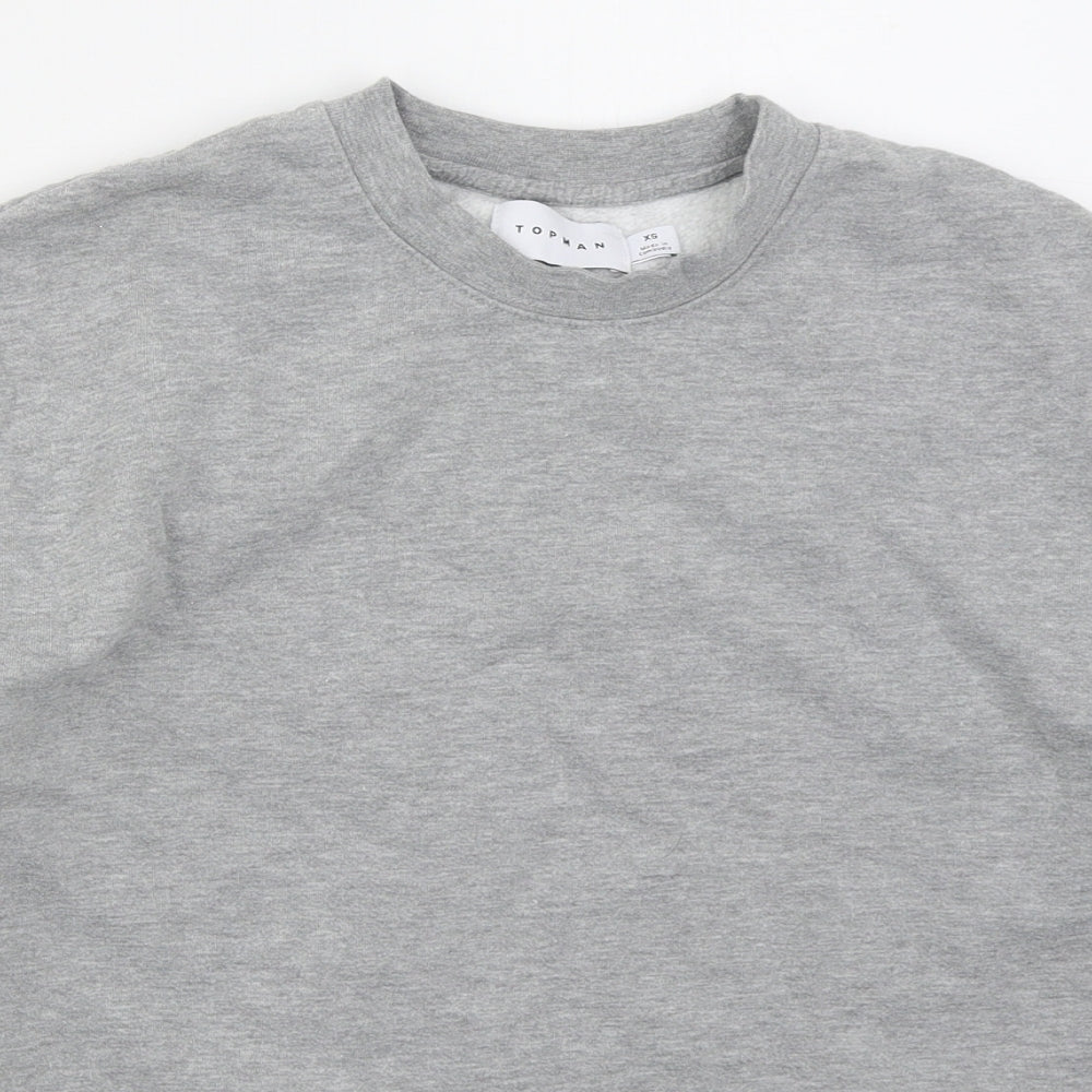 Topman Mens Grey  Cotton Pullover Sweatshirt Size XS