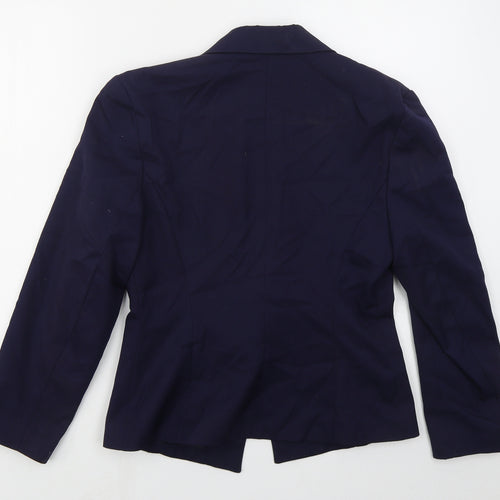 Equation Womens Blue  Polyester Jacket Blazer Size 12