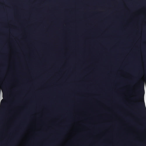 Equation Womens Blue  Polyester Jacket Blazer Size 12