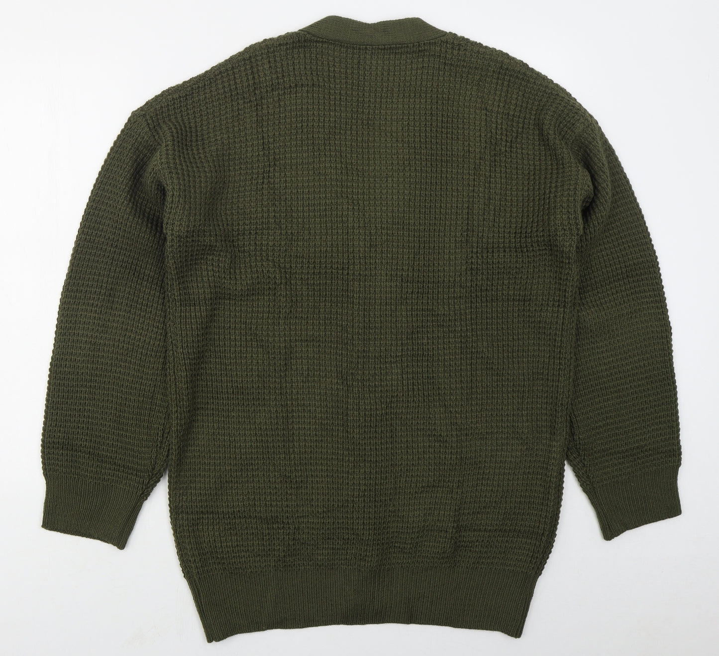Preworn Womens Green V-Neck  Acrylic Cardigan Jumper Size M