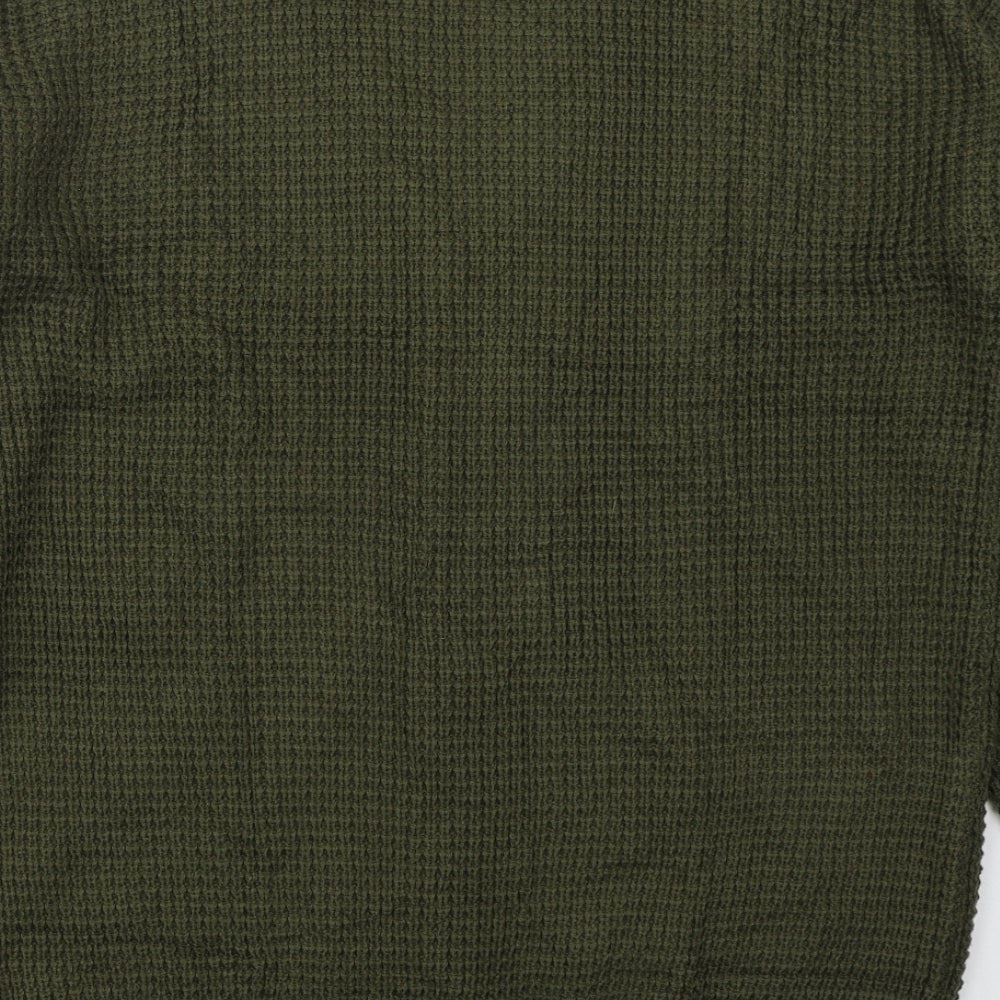 Preworn Womens Green V-Neck  Acrylic Cardigan Jumper Size M