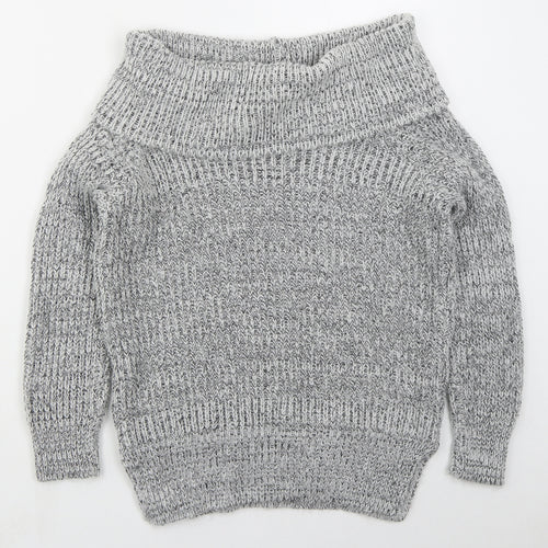 New Look Womens Grey Roll Neck  Acrylic Pullover Jumper Size 6