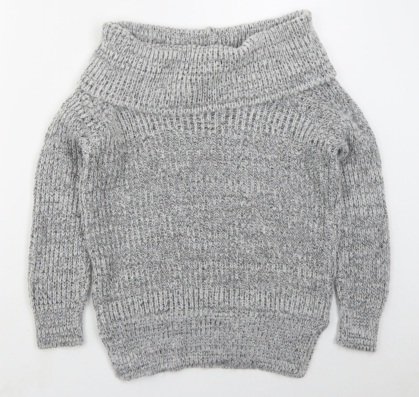 New Look Womens Grey Roll Neck  Acrylic Pullover Jumper Size 6